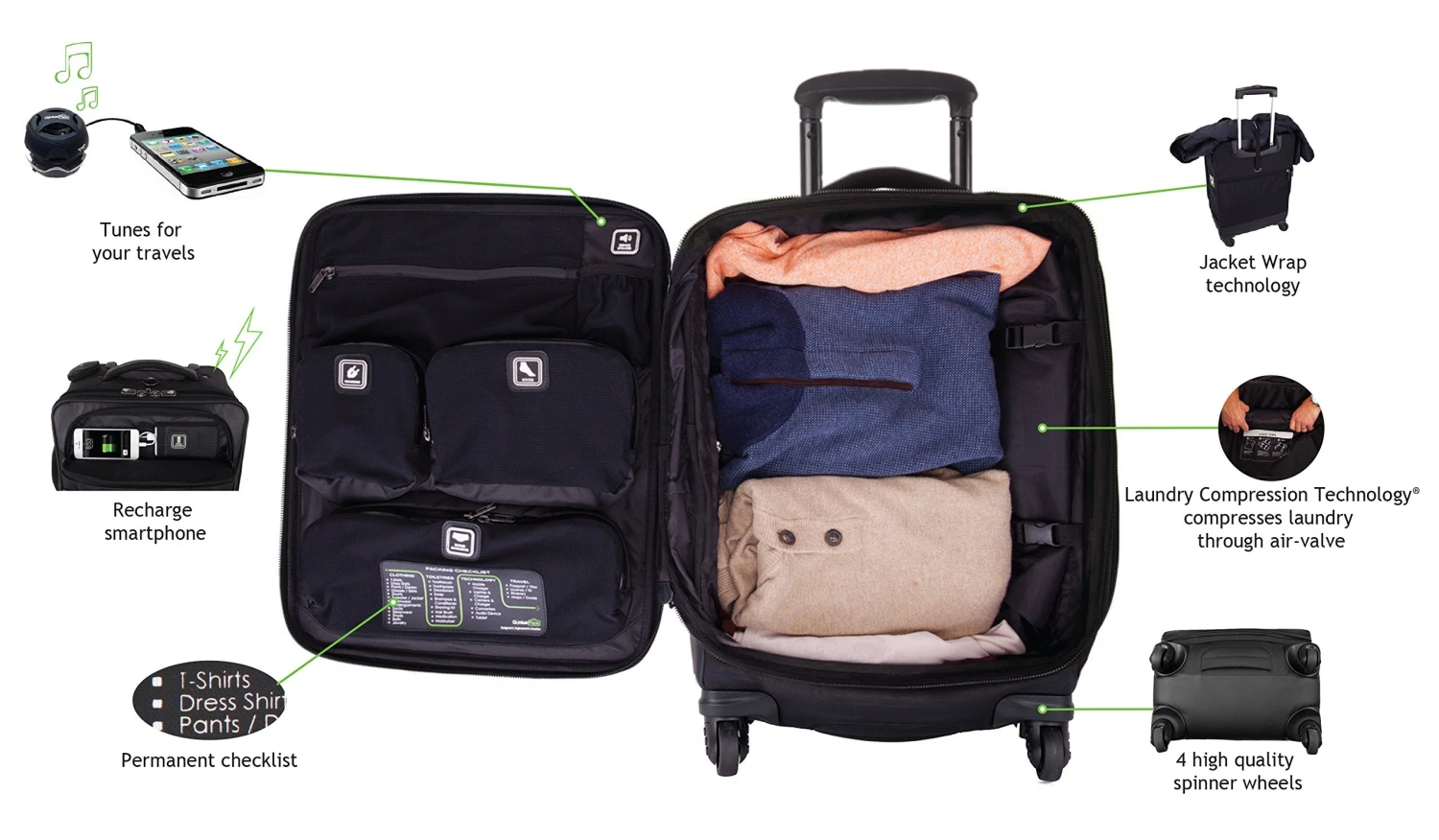 Genius Pack G4 22" 4-Wheel Carry-On Luggage 6 Genius Pack G4 22" 4-Wheel Carry-On Luggage - Image 4