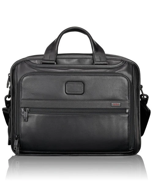 TUMI Alpha Leather Business Men's Organizer Brief 3 TUMI Alpha Leather Business Men's Organizer Brief