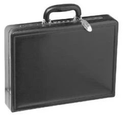Compact Leather Briefcase Attache Case 3"