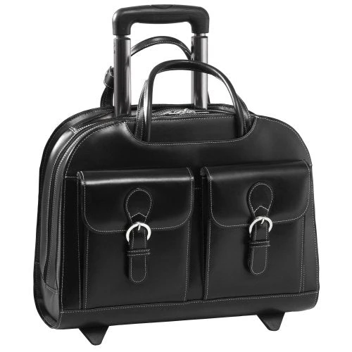 McKlein USA Davis Leather 15.4" Wheeled Ladies' Laptop Case 3 McKlein USA Davis Leather 15.4" Wheeled Ladies' Laptop Case