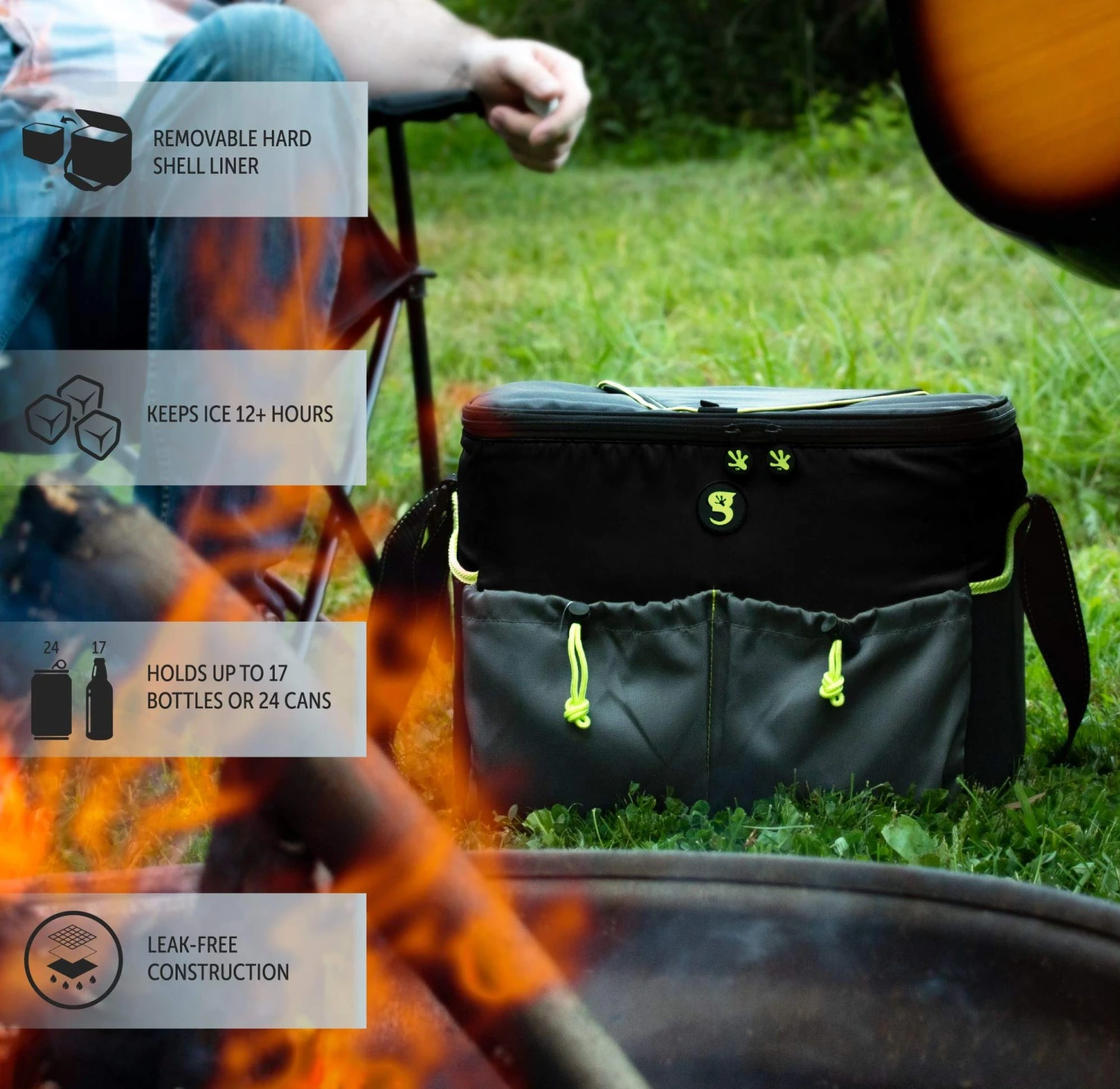 Geckobrands Large 15 Bottle / 24 Can Cooler With Removable Hard Liner 15 Geckobrands Large 15 Bottle / 24 Can Cooler With Removable Hard Liner - Image 13