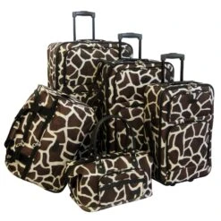 American Flyer AnimalPrint 5 Piece Set 4-Wheel Luggage Sets
