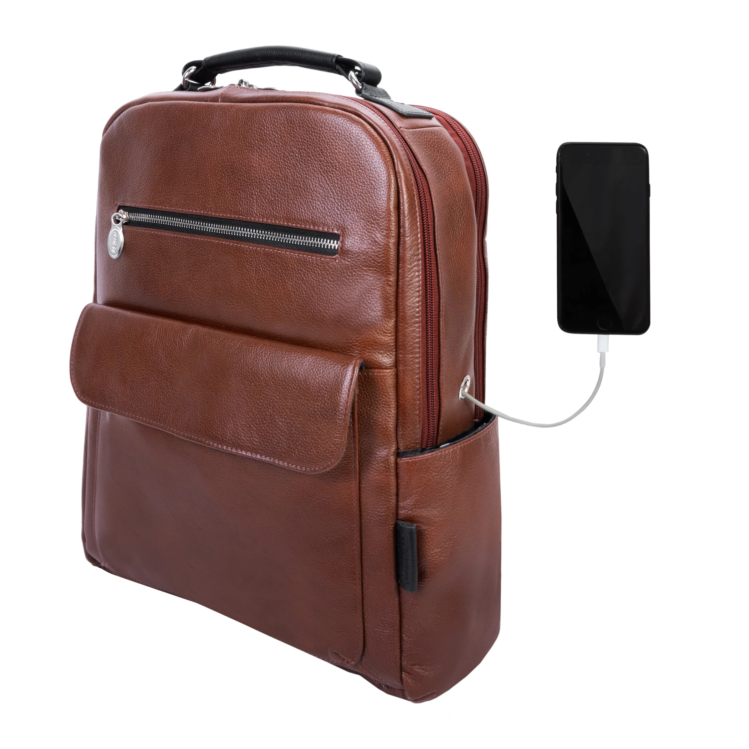 McKlein USA Logan 17" Leather Two-Tone Dual-Compartment Laptop & Tablet Backpack 6 McKlein USA Logan 17" Leather Two-Tone Dual-Compartment Laptop & Tablet Backpack - Image 4