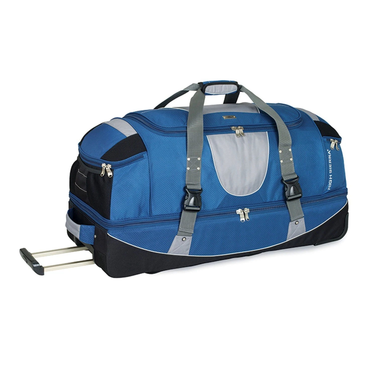 High Sierra 36" Drop Bottom Wheeled Duffel W/Backpack Straps (Blue Yonder/Tungsten/Black) 3 High Sierra 36" Drop Bottom Wheeled Duffel W/Backpack Straps (Blue Yonder/Tungsten/Black)