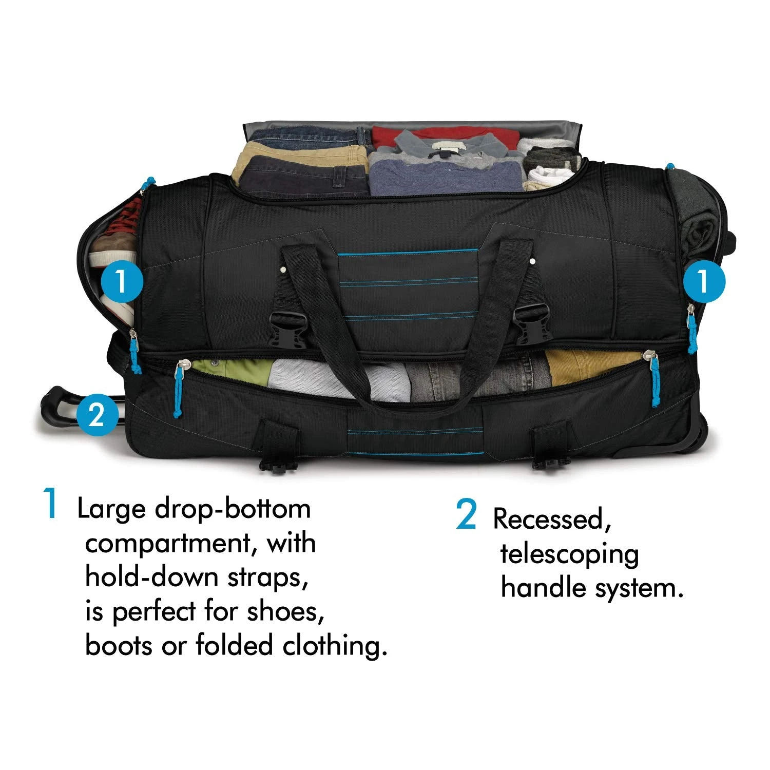 High Sierra Ultimate Access 2.0 Drop Bottom 36" 2-Wheel Wheeled Duffel Bags 6 High Sierra Ultimate Access 2.0 Drop Bottom 36" 2-Wheel Wheeled Duffel Bags - Image 4