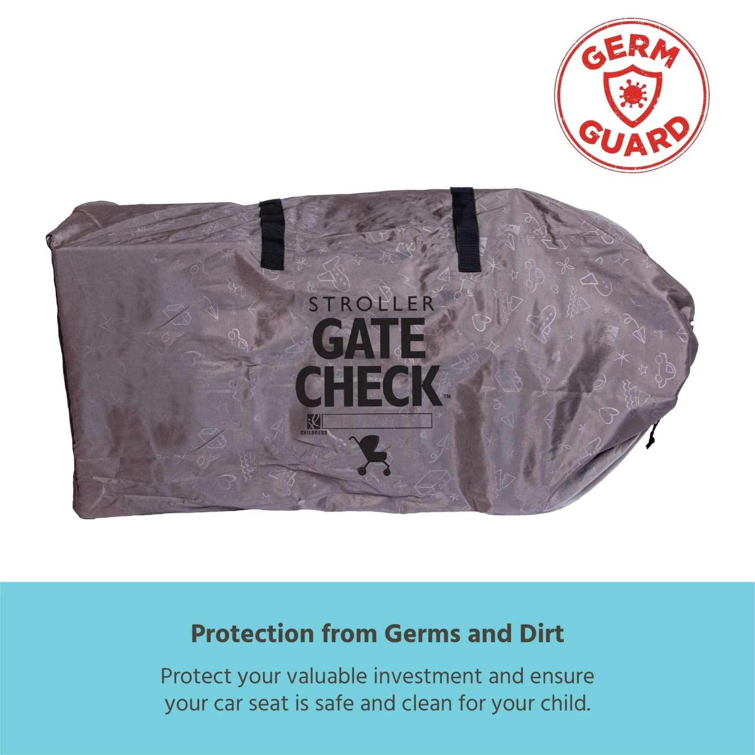 J.L Childress DELUXE Gate Check Bag For Single & Double Strollers - Premium Heavy-Duty Durable Air Travel Bag, Adjustable Shoulder Straps - Fits Most Single & Double Strollers, Grey 5 J.L Childress DELUXE Gate Check Bag For Single & Double Strollers - Premium Heavy-Duty Durable Air Travel Bag, Adjustable Shoulder Straps - Fits Most Single & Double Strollers, Grey - Image 3