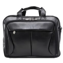 McKlein USA Pearson 17" Leather Expandable Double Compartment Briefcase