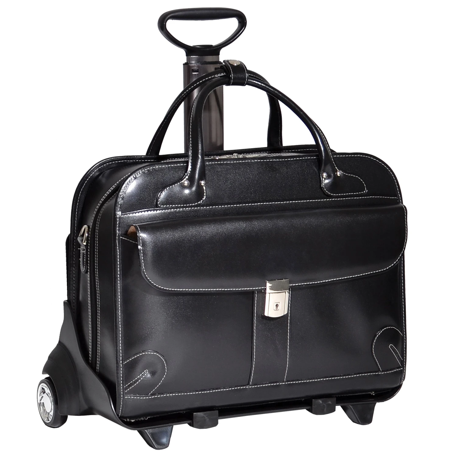 McKlein USA Lakewood Ladies' Leather Fly-Through Checkpoint-Friendly Detachable Wheeled Briefcase 4 McKlein USA Lakewood Ladies' Leather Fly-Through Checkpoint-Friendly Detachable Wheeled Briefcase - Image 2