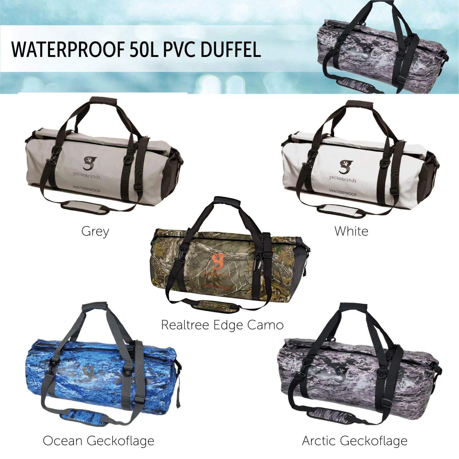 Geckobrands Waterproof 50L PVC Duffel 4 Geckobrands Waterproof 50L PVC Duffel - Image 2