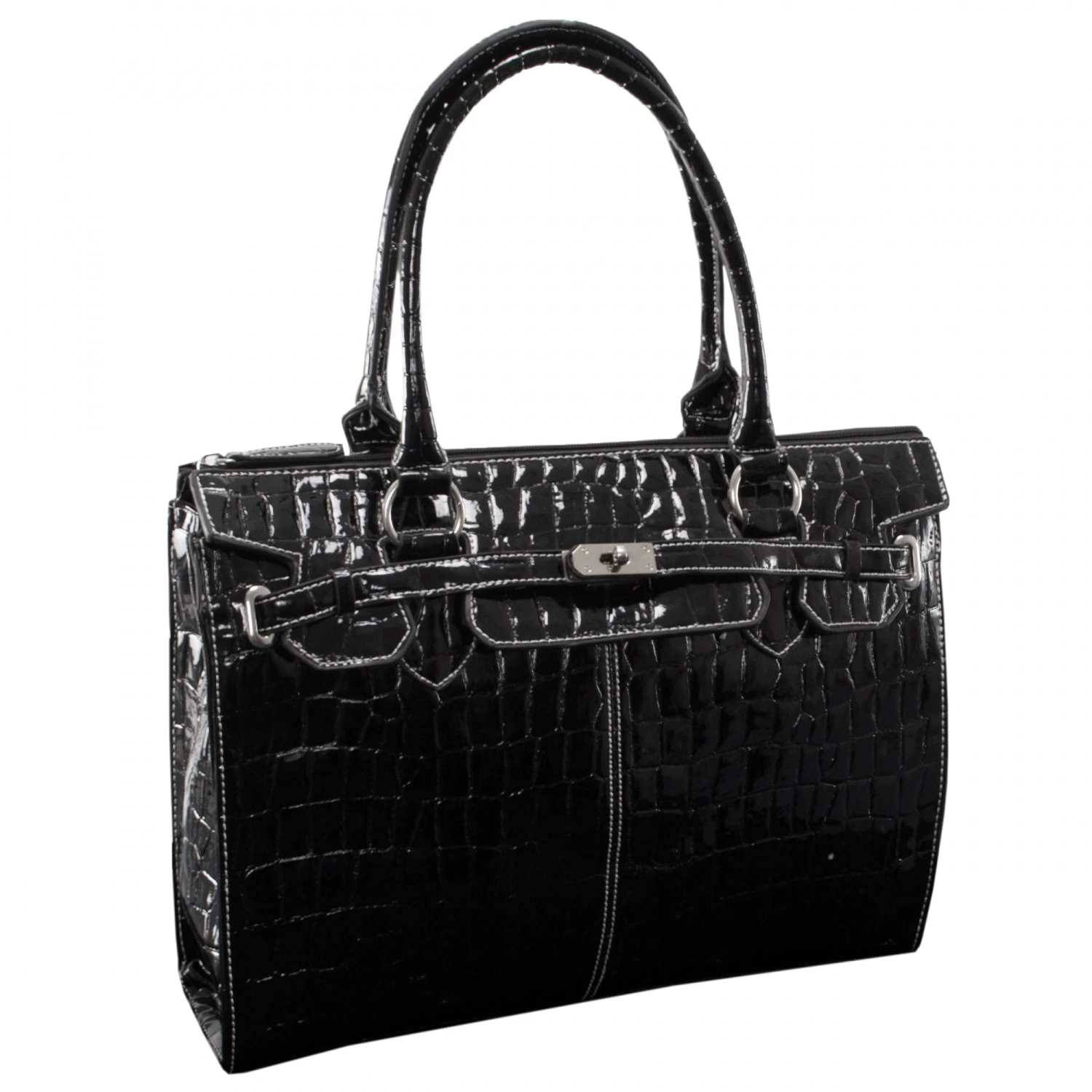 McKlein USA Francesca 14.1" Faux Patent Croco Leather Ladies' Laptop Briefcase 4 McKlein USA Francesca 14.1" Faux Patent Croco Leather Ladies' Laptop Briefcase - Image 2