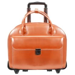 McKlein USA Glen Ellyn 15.4" Leather Wheeled Ladies' Laptop Briefcase